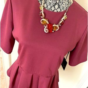 Plum Peplum Top
